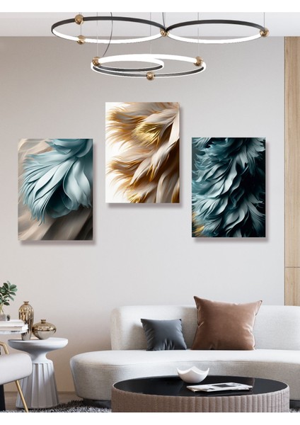 Renkli Modern Sanat Çalışması 3'lü Tablo Seti, Şık ve Estetik Dekorasyon Için Mükemmel fırsatları