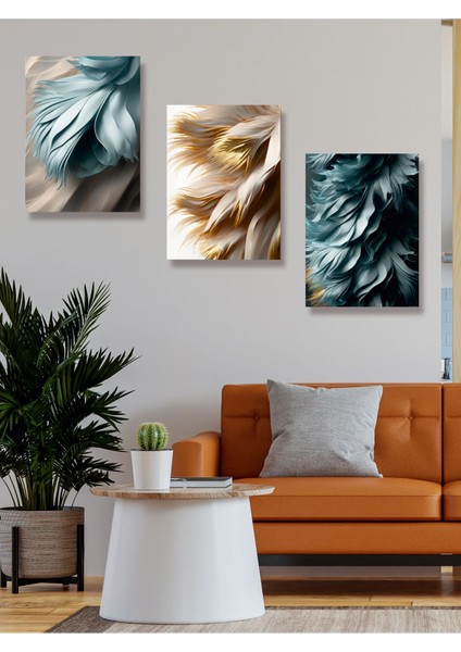Renkli Modern Sanat Çalışması 3'lü Tablo Seti, Şık ve Estetik Dekorasyon Için Mükemmel indirimleri