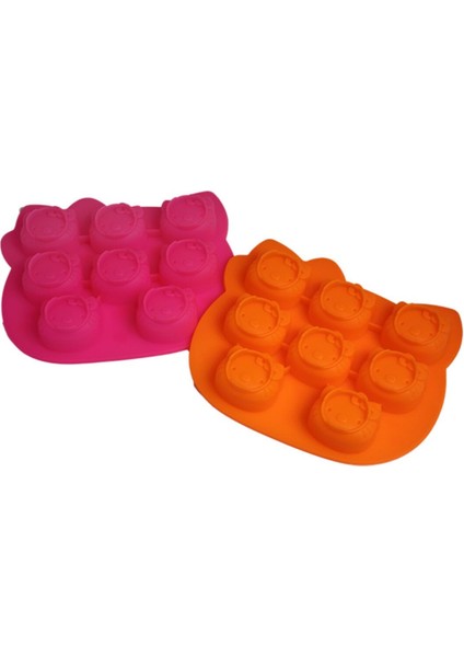 Beyaz Silikon Kek Kalıbı, 8'li Set, Sevimli ve Kullanışlı Mutfak Aksesuarı.