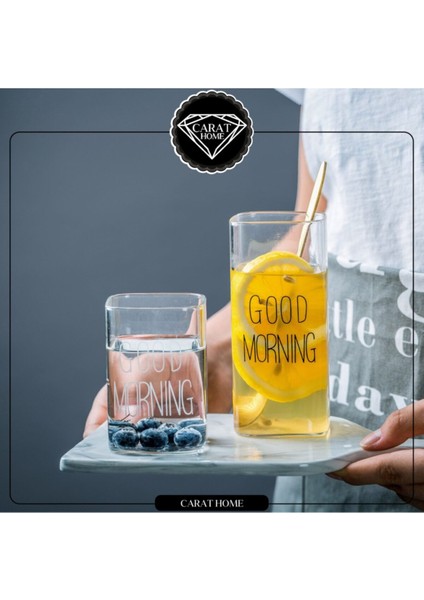 4'lü Kare Cam Bardak Seti, 500ML ve 250ML, Şık ve Dayanıklı Tasarım