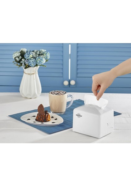 Mini Peçete Dispenseri Beyaz, Şık ve Pratik Kullanım Için Tasarlandı