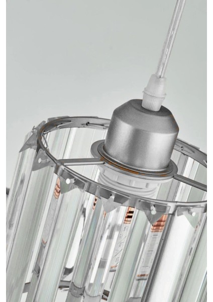 Krom Renk Kristal Taşlı Üçlü Sarkıt Avize, Dekoratif ve Şık Işıklandırma Parçası fiyatları