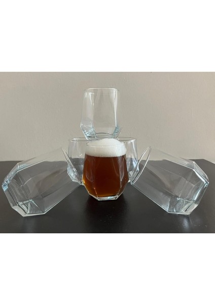 Beyaz 6'lı Şeffaf Su ve Meşrubat Bardağı Seti