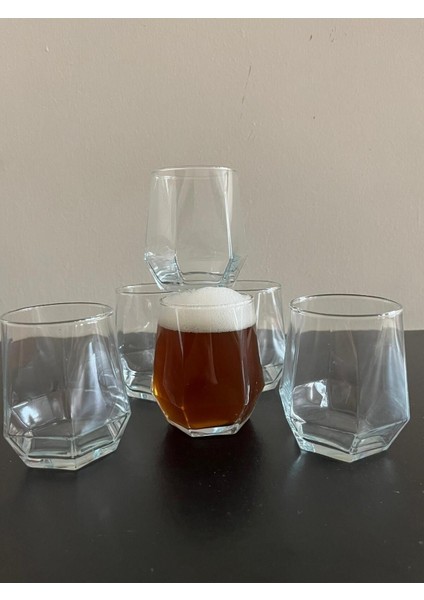 Beyaz 6'lı Şeffaf Su ve Meşrubat Bardağı Seti