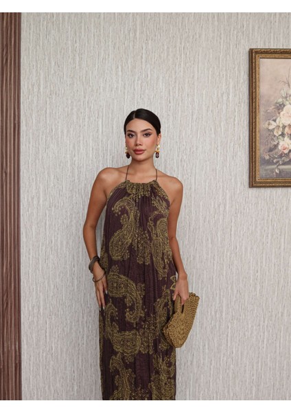 Sırt Dekolte Jakarlı Uzun Elbise fiyatları