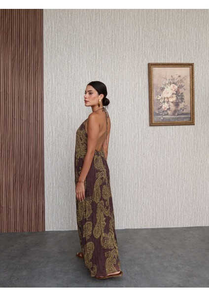 Sırt Dekolte Jakarlı Uzun Elbise fırsatları