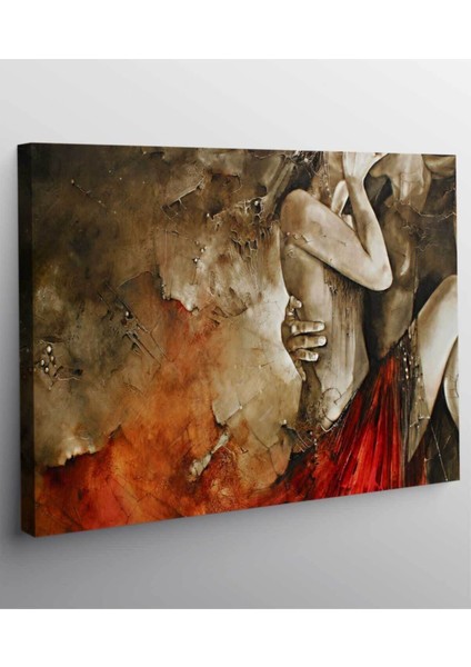 Canlı Renklerle Kadın Temalı Soyut Kanvas Tablo, Şık ve Modern Dekorasyon Parçası