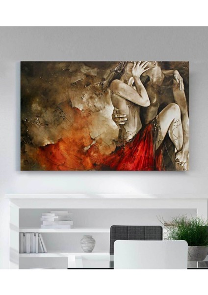Canlı Renklerle Kadın Temalı Soyut Kanvas Tablo, Şık ve Modern Dekorasyon Parçası fiyatları