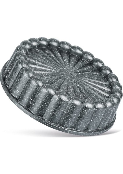 Gri Granit Kaplama 26 cm Dilimli Tart Kek Kalıbı, Dayanıklı ve Şık Tasarım