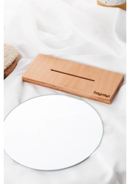 Yuvarlak Ahşap Makyaj Aynası, Masa Üstü, Şık ve Kullanışlı, Kahverengi fiyatları