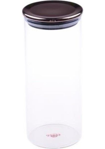 Şeffaf Cam Saklama Kabı, 20 Cm, Bambu Detaylı, Pratik ve Şık Tasarım