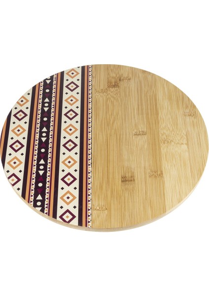 Desenli Bambu Dönen Sunum Tabağı, Şık ve Doğal Tasarım, Kahverengi Renk Seçeneği modelleri