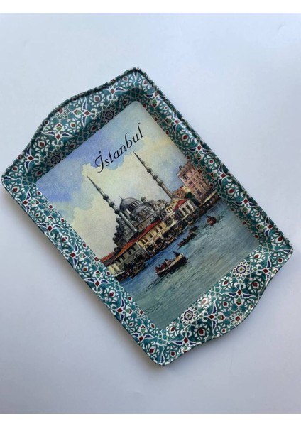 Yeşil Metal Tepsi 25X16, Sağlam, Renk Atmayan, Çizilmez, Sunum ve Self Servis Için modelleri