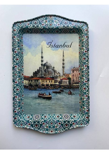 Yeşil Metal Tepsi 25X16, Sağlam, Renk Atmayan, Çizilmez, Sunum ve Self Servis Için fırsatları