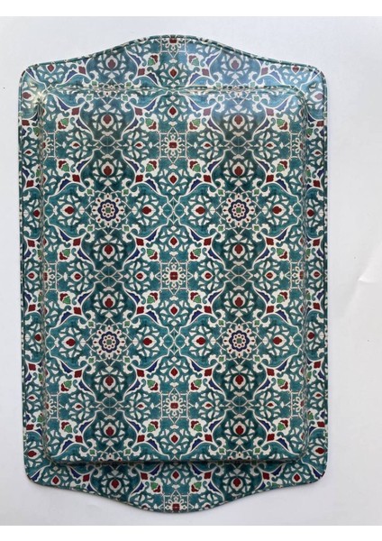 Yeşil Metal Tepsi 25X16, Sağlam, Renk Atmayan, Çizilmez, Sunum ve Self Servis Için indirimleri