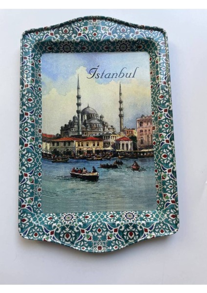 Yeşil Metal Tepsi 25X16, Sağlam, Renk Atmayan, Çizilmez, Sunum ve Self Servis Için