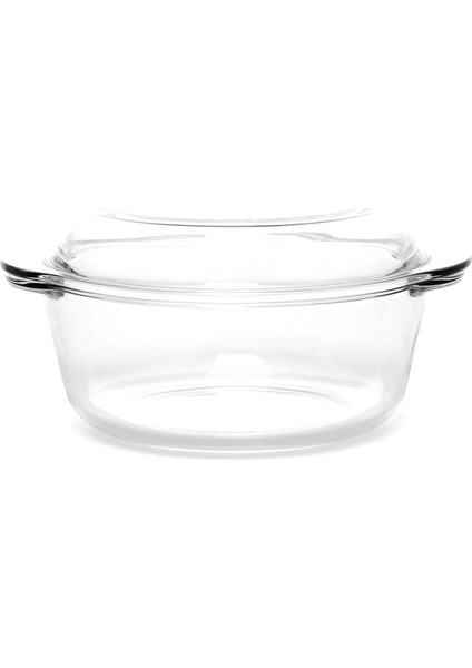 Turuncu Kapaklı Yuvarlak Cam Tencere 1600 Ml, Sağlam ve Şık Tasarım