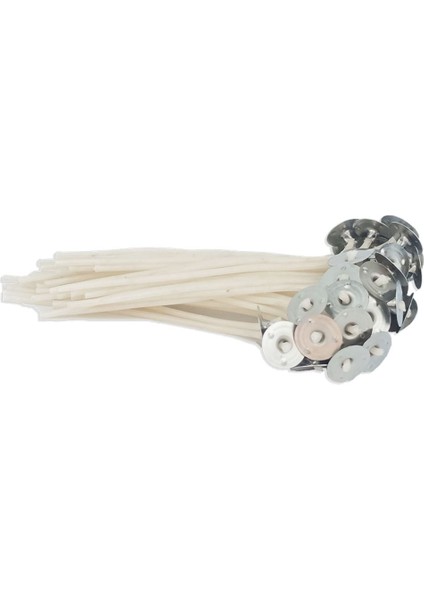 Kalın 1,6 mm Fitil, 10 Cm, 100 Adet, Parafinli, Beyaz, Yüksek Kalitede Mum Fitili