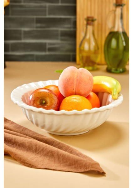 Beyaz Papatya Oval Sunum Tabağı ve Servis Kasesi, Şık ve Kullanışlı Mutfak Aksesuarı