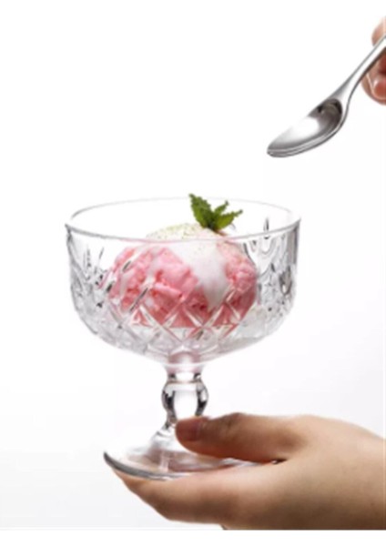 Şık 6'lı Ayaklı Kase Seti, Beyaz Renk, Zarif ve Kullanışlı Tasarım.