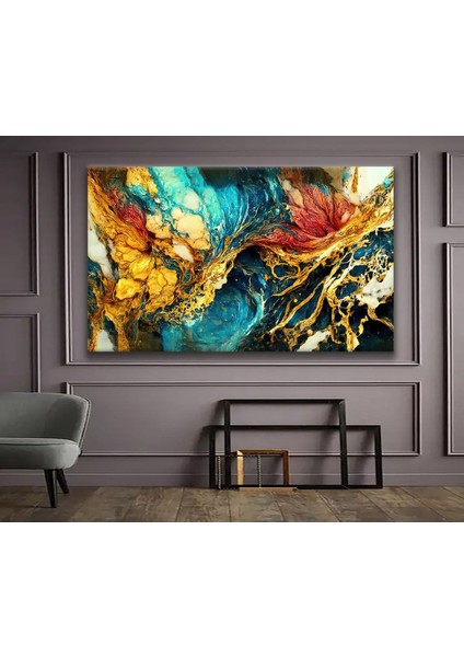 Renklerin Tutkusu Soyut Kanvas Tablo, Şıklık ve Enerji Dolu Dekorasyon Için
