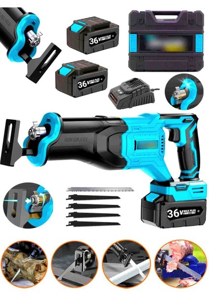 Çift Akülü Tilki Kuyruğu Ağaç Dal Kurban Kesim Makinesi 5 Adet Bıçak Şarjlı Tilki