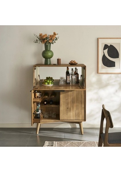 Bells Vintage Masif Ahşap Bar Dolabı modelleri