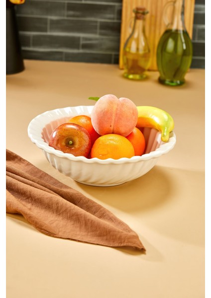 Beyaz Papatya Oval Sunum Tabağı ve Servis Kasesi, Şık ve Kullanışlı Mutfak Aksesuarı