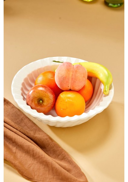 Beyaz Papatya Oval Sunum Tabağı ve Servis Kasesi, Şık ve Kullanışlı Mutfak Aksesuarı