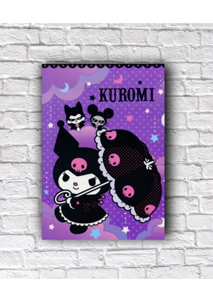 Renkli Kuromi Kapı Süsü Ahşap Dekor 19X28 Cm, Sevimli ve Şık Tasarım