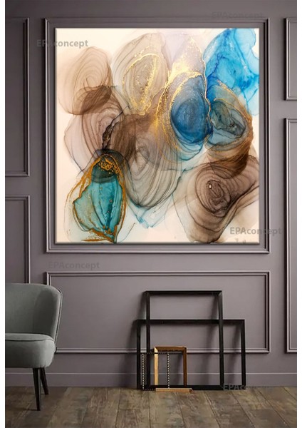 Şık Soyut Kanvas Tablo, Modern Dekoratif Sanat Eseri