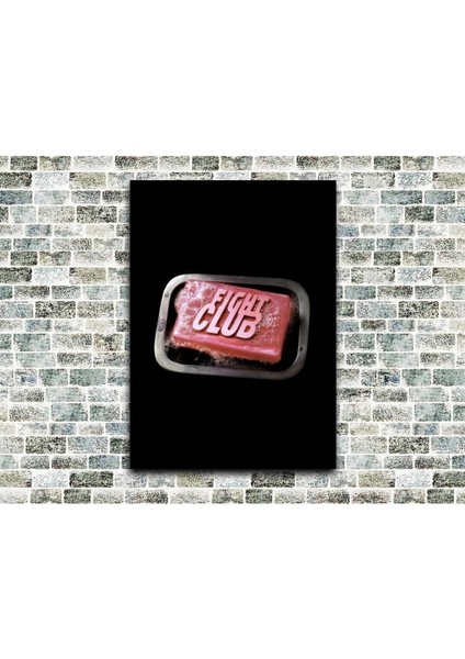 Siyah Ahşap Tablo ile Dövüş Kulübü Teması Dekorasyon Parçası