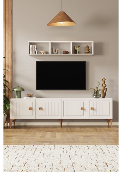 %100 Mdf Tv Ünitesi Raflı Tv Sehpası