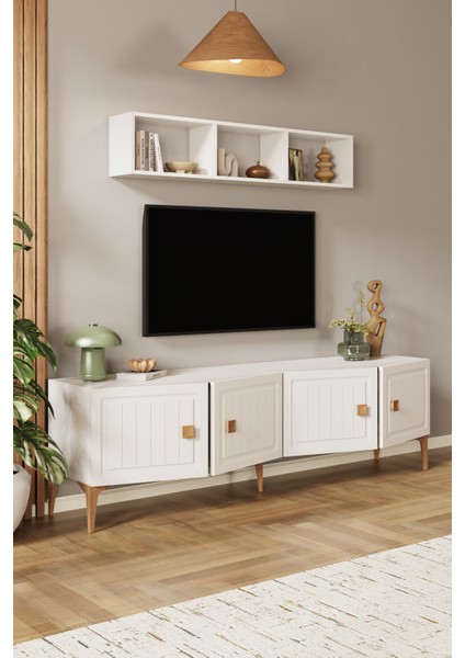 %100 Mdf Tv Ünitesi Raflı Tv Sehpası