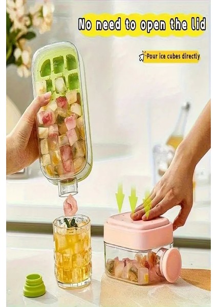 2'li Basmalı Yeni Nesilbuz Kalıbı Pipetli Su Şişesi Bölmeli Hazneli Buz Küpü 800 ml 500 ml indirimleri