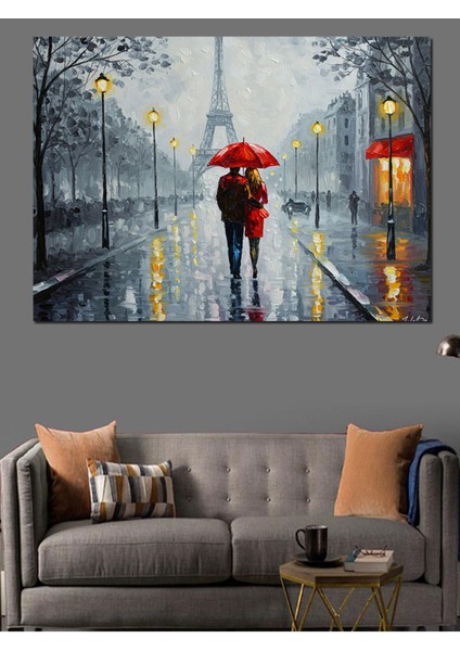 Renkli Şemsiye Yürüyüş Dekoratif Kanvas ve Ahşap Tablo fiyatları