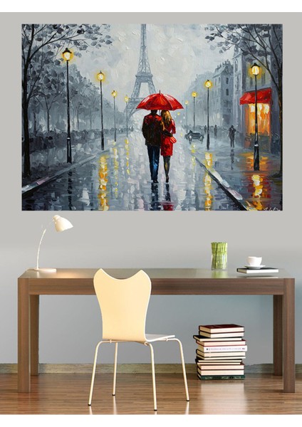 Renkli Şemsiye Yürüyüş Dekoratif Kanvas ve Ahşap Tablo modelleri