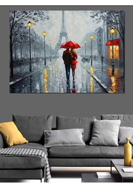 Renkli Şemsiye Yürüyüş Dekoratif Kanvas ve Ahşap Tablo fırsatları