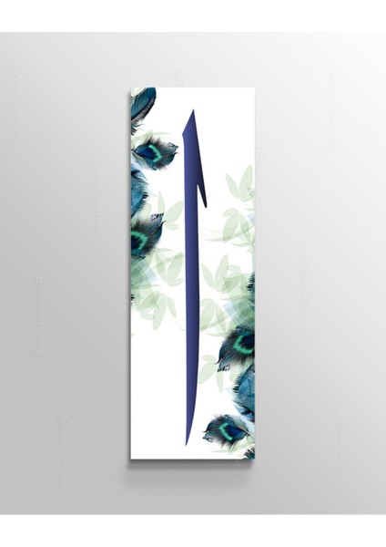 Lacivert Kanvas Elif Tablo, Şık ve Modern Duvar Süsü, Kaliteli ve Estetik Tasarım.