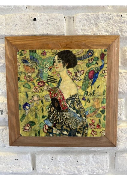 Doğal Taş Mermer Tablo Pano, Masif Çerçeveli, 26X26 Cm, Şık ve Dayanıklı Tasarım