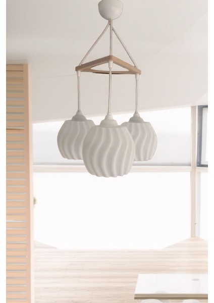 Modern 3'lü Bohem Sarkıt Avize, 23X27 Cm, Salon, Mutfak, Oturma, Cafe, Bar Için Ideal modelleri