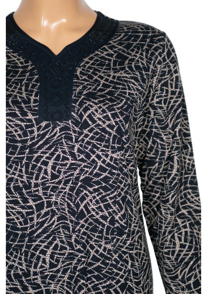 Hesna Kadın Demet Büyük Beden Kuplu Boydan Lacivert Elbise D85 fiyatları