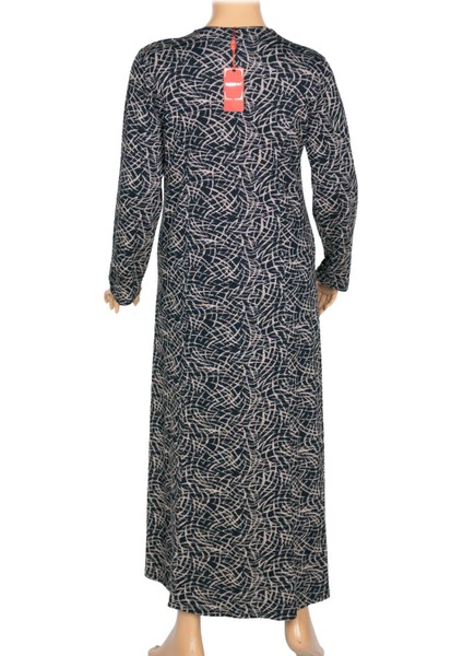 Hesna Kadın Demet Büyük Beden Kuplu Boydan Lacivert Elbise D85 modelleri