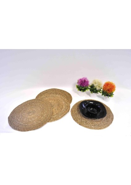 Bej Bambu Hasır Servis Supla 35 cm 6'lı Set modelleri