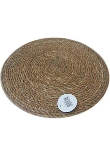 Bej Bambu Hasır Servis Supla 35 cm 6'lı Set