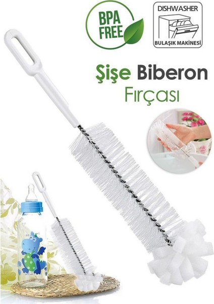 Şişe Bardak Fincan Matara Biberon Emzik Kavanoz Termos Suluk Yağ Şişe Temizleme Fırçası