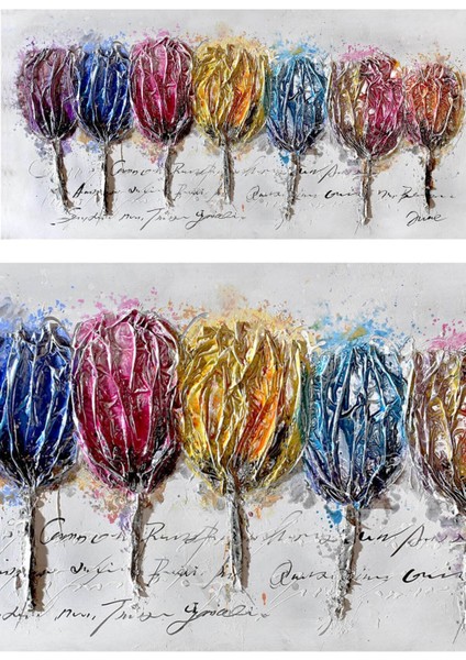 Renkli Laleler Kanvas Tablo, Şık ve Canlı Duvar Dekorasyonu Için Ideal Seçim fiyatları