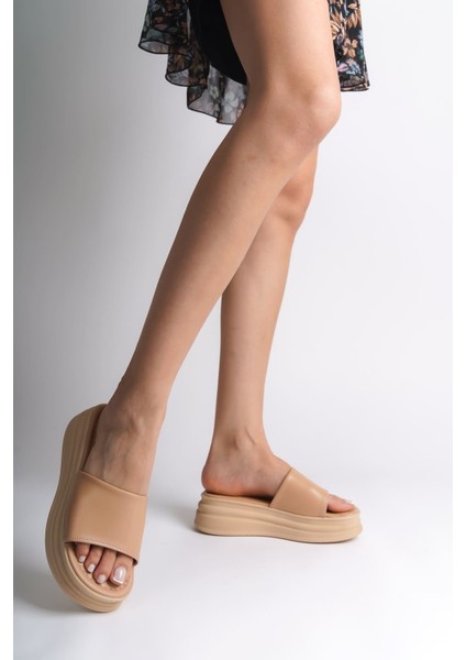 Jet-Alıce Düz Topuklu Kalın ve Ortopedik Taban Kadın Terlik Ctt - Ten fiyatları