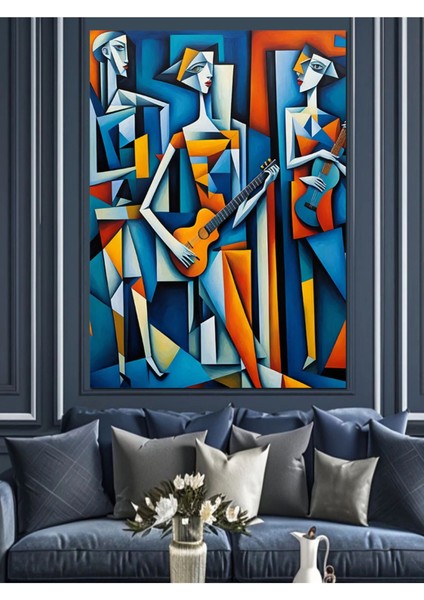 Renkli Soyut Insanlar Dekoratif Kanvas ve Ahşap Tablo modelleri