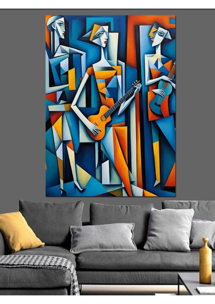 Renkli Soyut Insanlar Dekoratif Kanvas ve Ahşap Tablo fırsatları